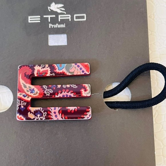 ETRO Milano Made in ITALY Hair Ties Square Elastic Paisley Band 1.7\